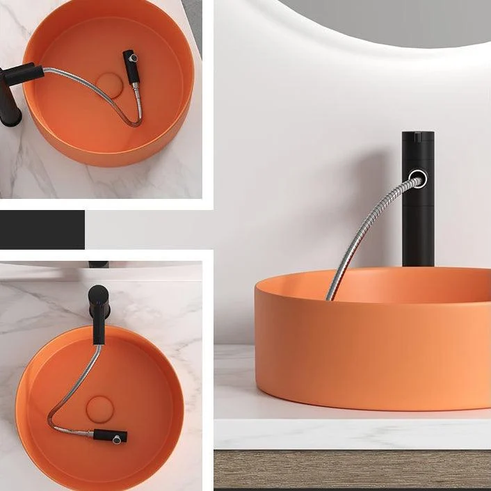 Modern Bathroom Sink Porcelain Round Wash Stand (Tap Not Included ) -Bathlova