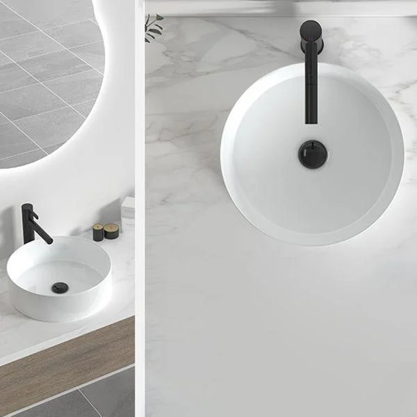 Modern Bathroom Sink Porcelain Round Wash Stand (Tap Not Included ) -Bathlova