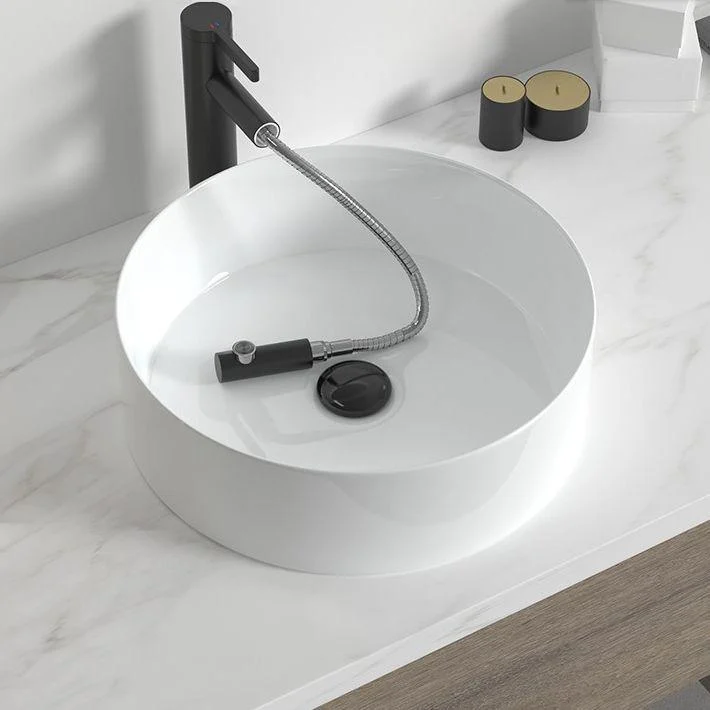 Modern Bathroom Sink Porcelain Round Wash Stand (Tap Not Included ) -Bathlova