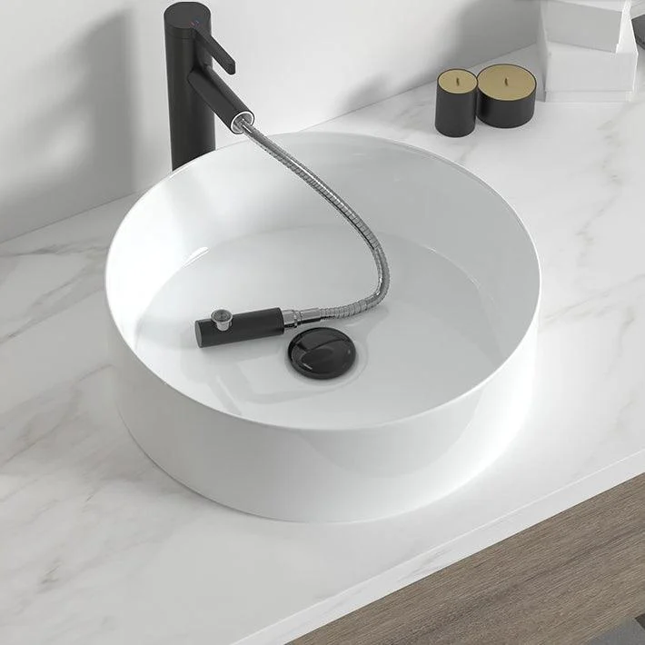 Modern Bathroom Sink Porcelain Round Wash Stand (Tap Not Included ) -Bathlova