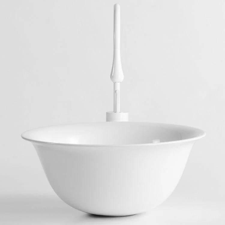 Modern Bathroom Sink Porcelain Round with Pop-Up Drain Vessel Bathroom Sink -Bathlova