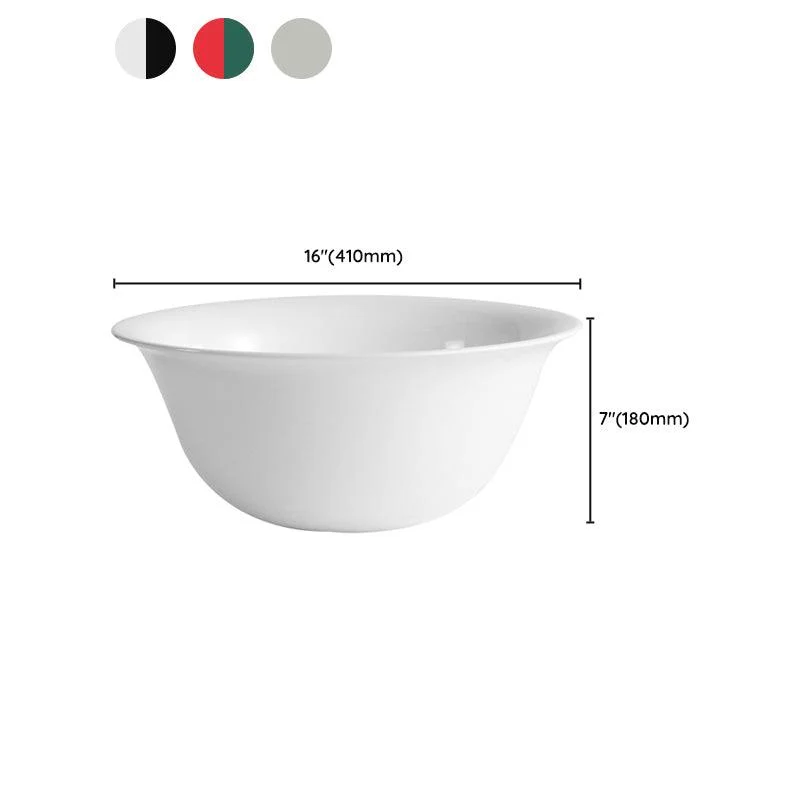 Modern Bathroom Sink Porcelain Round with Pop-Up Drain Vessel Bathroom Sink -Bathlova