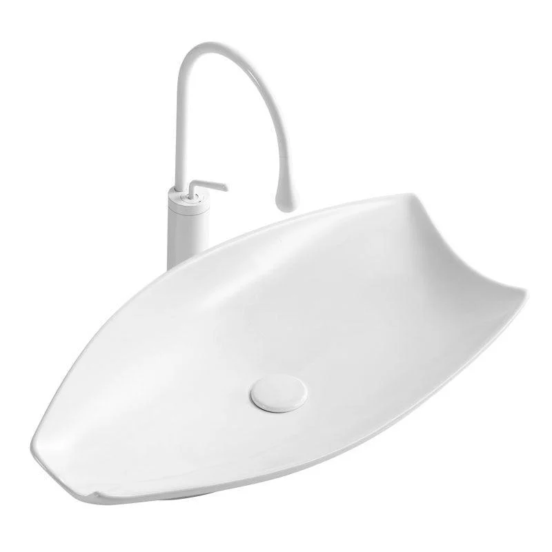 Modern Bathroom Sink Porcelain Specialty Vessel Bathroom Sink with Pop-Up Drain -Bathlova