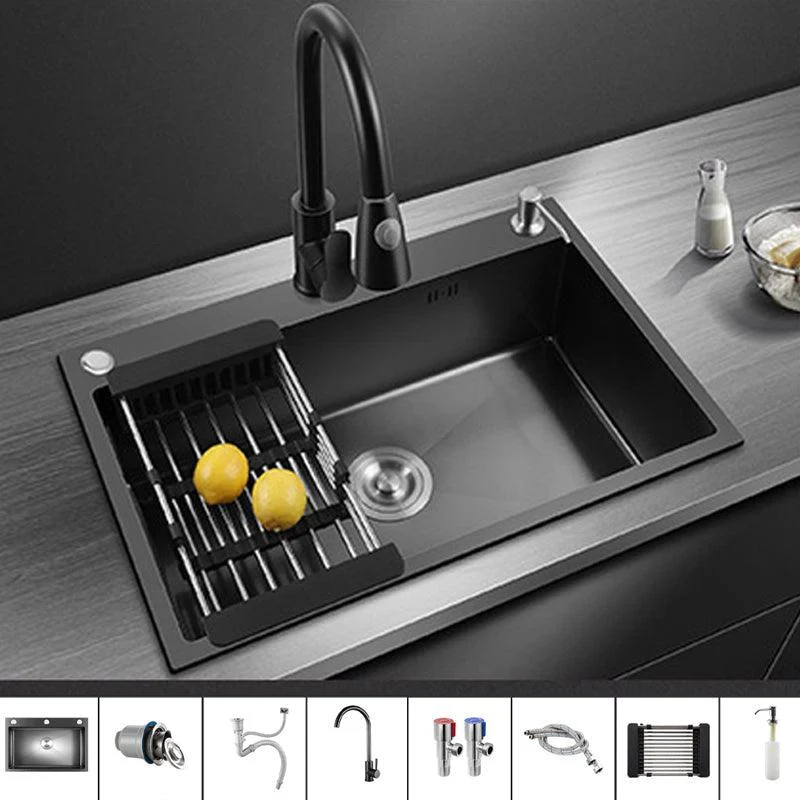 Modern Kitchen Bar Sink Stainless Steel with Basket Strainer and Tap Kitchen Sink -Bathlova