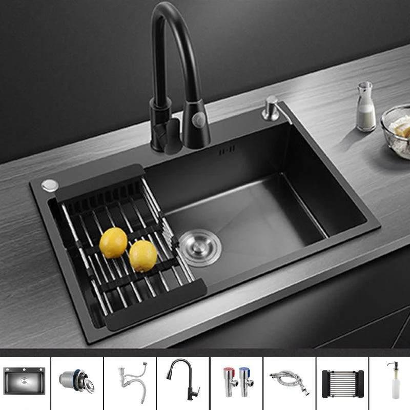 Modern Kitchen Bar Sink Stainless Steel with Basket Strainer and Tap Kitchen Sink -Bathlova