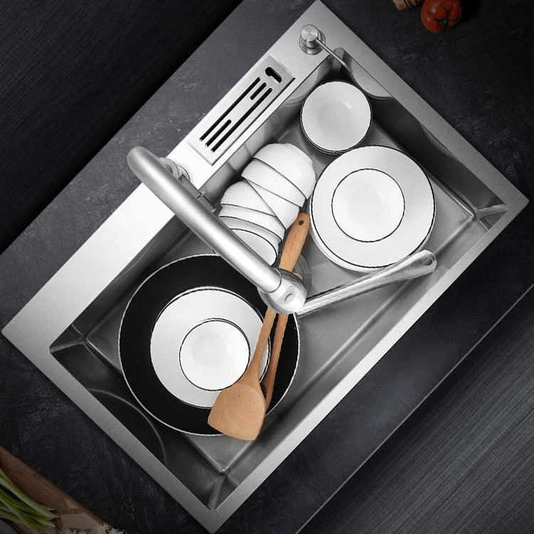 Modern Kitchen Bar Sink Stainless Steel with Basket Strainer Workstation -Bathlova