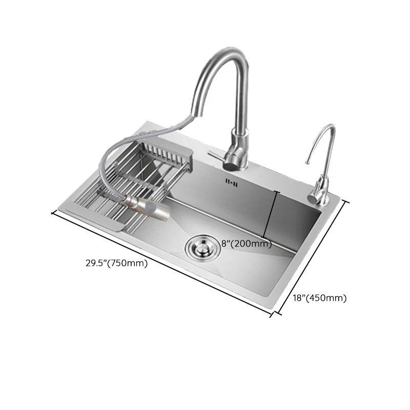 Modern Kitchen Bar Sink Stainless Steel with Basket Strainer Workstation -Bathlova
