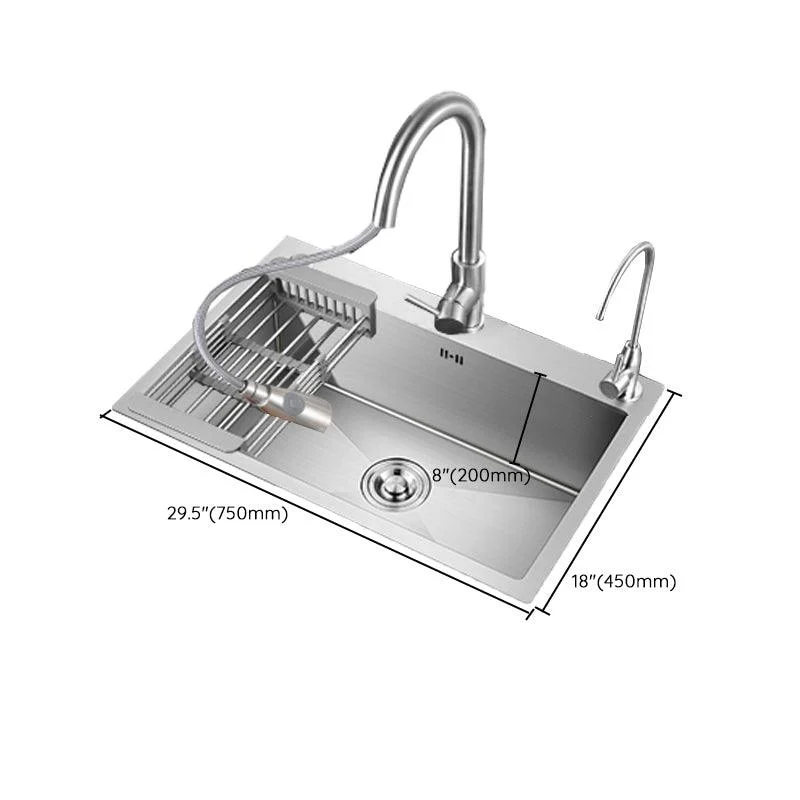 Modern Kitchen Bar Sink Stainless Steel with Basket Strainer Workstation -Bathlova