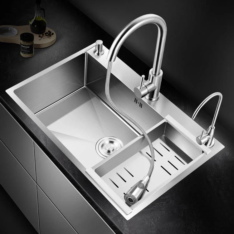 Modern Kitchen Bar Sink Stainless Steel with Basket Strainer Workstation -Bathlova