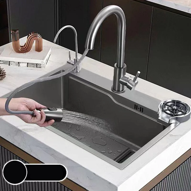 Modern Kitchen Bar Sink Stainless Steel with Basket Strainer Workstation Ledge -Bathlova