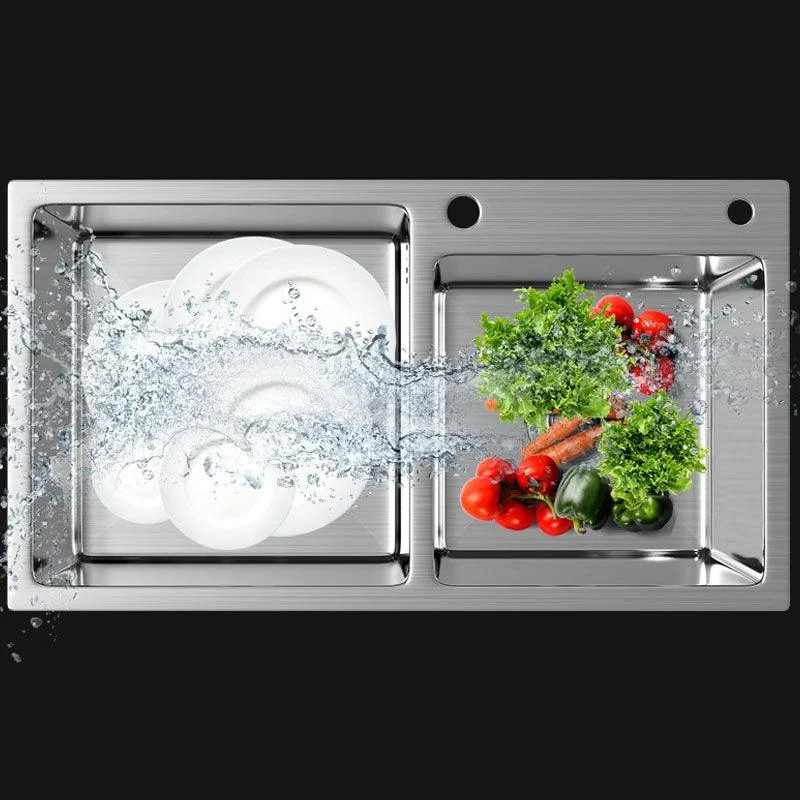 Modern Kitchen Bar Sink Stainless Steel with Drain Strainer Kit and Soap Dispenser Sink -Bathlova