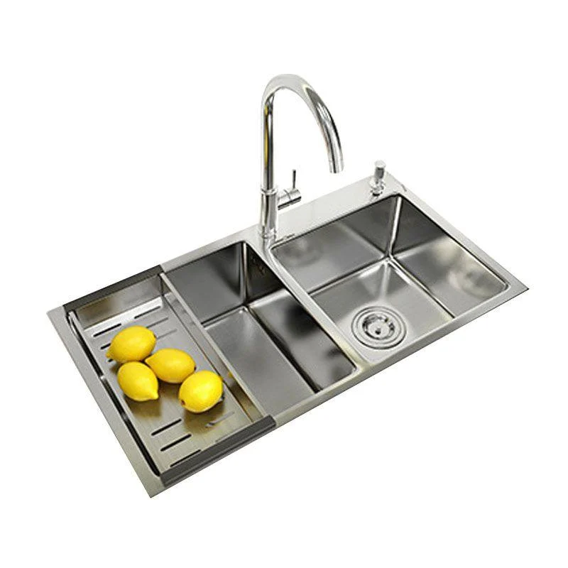 Modern Kitchen Bar Sink Stainless Steel with Drain Strainer Kit and Soap Dispenser Sink -Bathlova