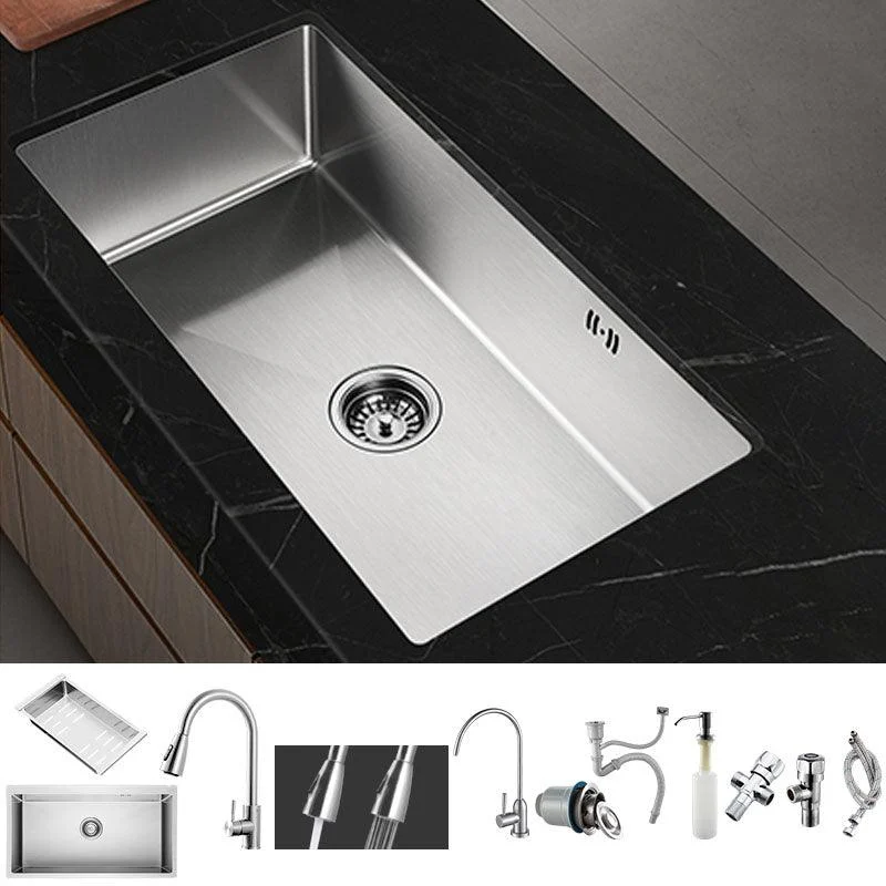 Modern Kitchen Bar Sink Stainless Steel with Soundproofing Workstation Ledge -Bathlova