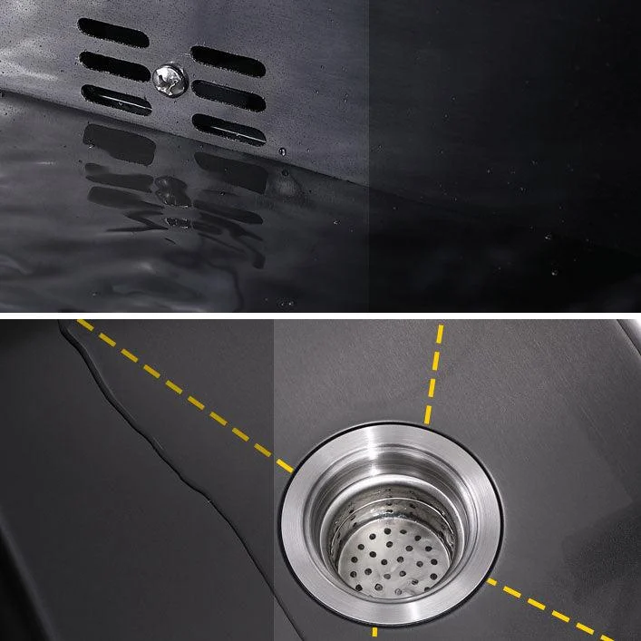 Modern Kitchen Double Basin Black Kitchen Sink with Soundproofing -Bathlova