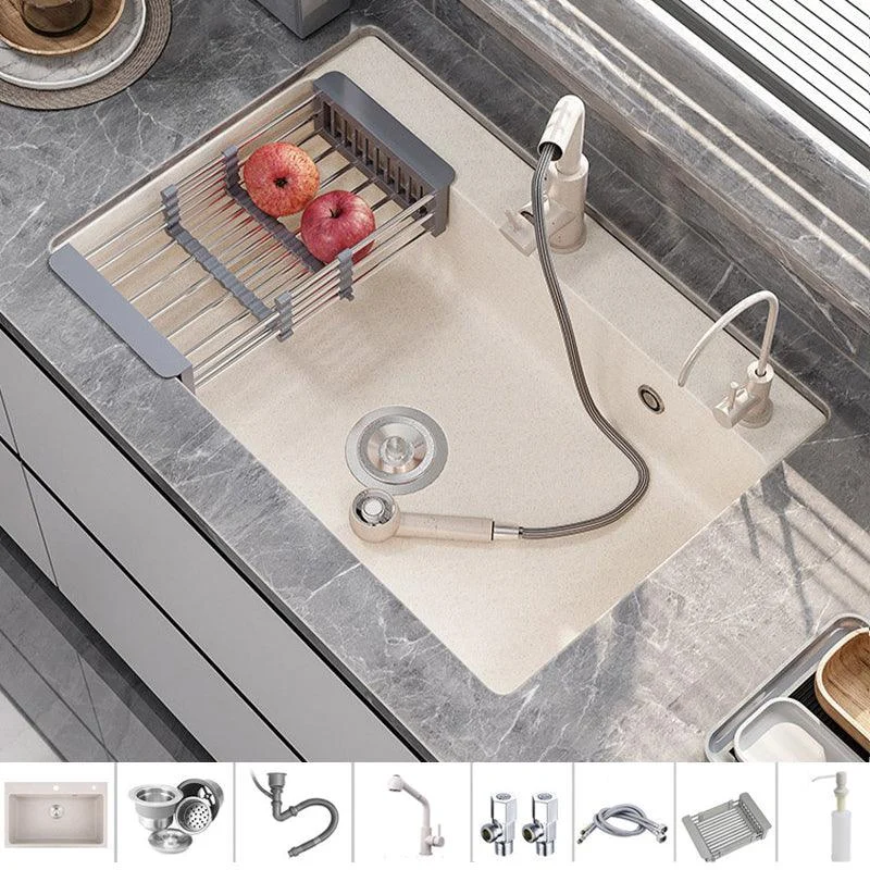 Modern Kitchen Sink Quartz Drop-In with Accessories and Tap Kitchen Bar Sink -Bathlova