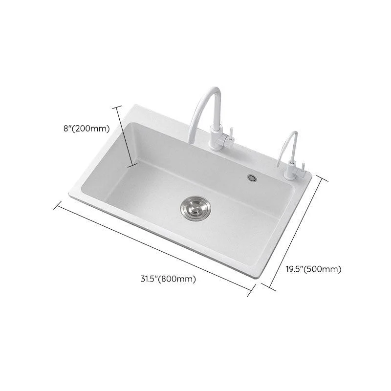 Modern Kitchen Sink Quartz with Accessories and Tap Drop-In Workstation Sink -Bathlova