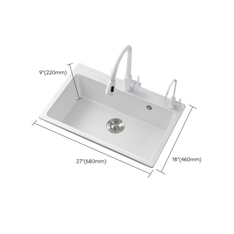 Modern Kitchen Sink Quartz with Accessories and Tap Drop-In Workstation Sink -Bathlova