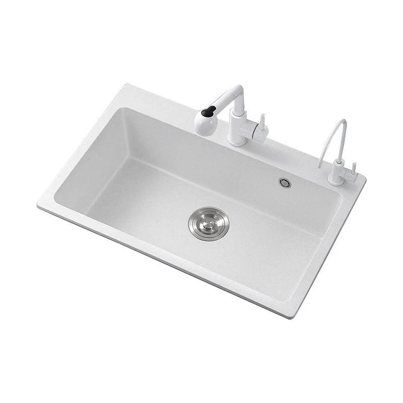 Modern Kitchen Sink Quartz with Accessories and Tap Drop-In Workstation Sink -Bathlova