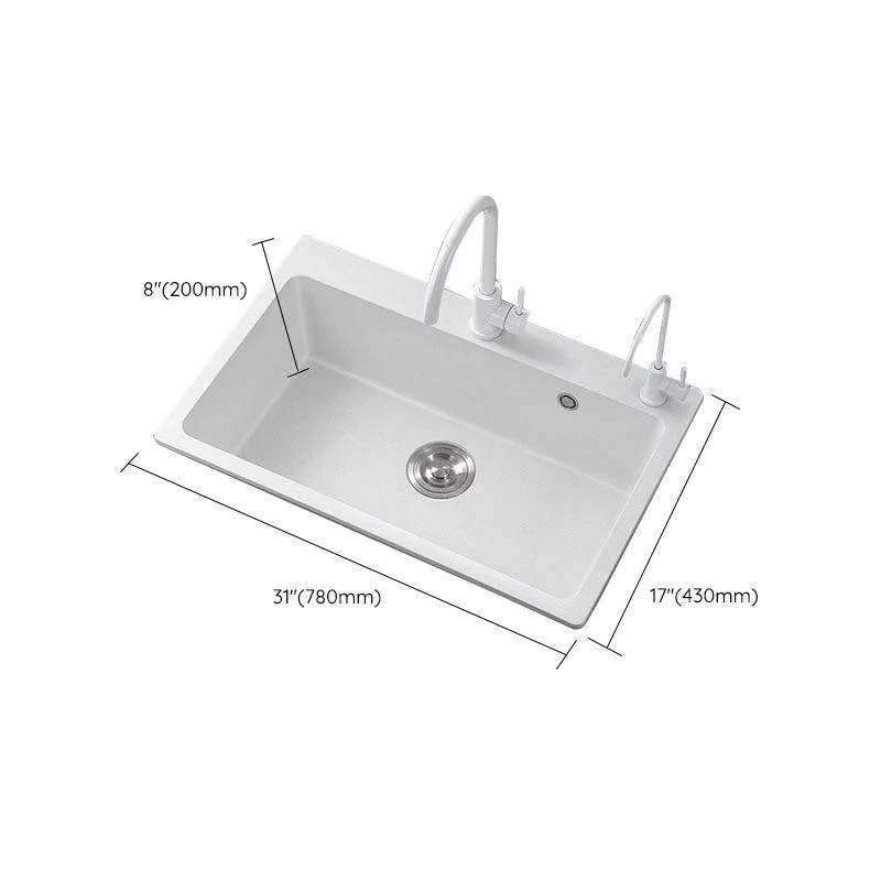 Modern Kitchen Sink Quartz with Accessories and Tap Drop-In Workstation Sink -Bathlova