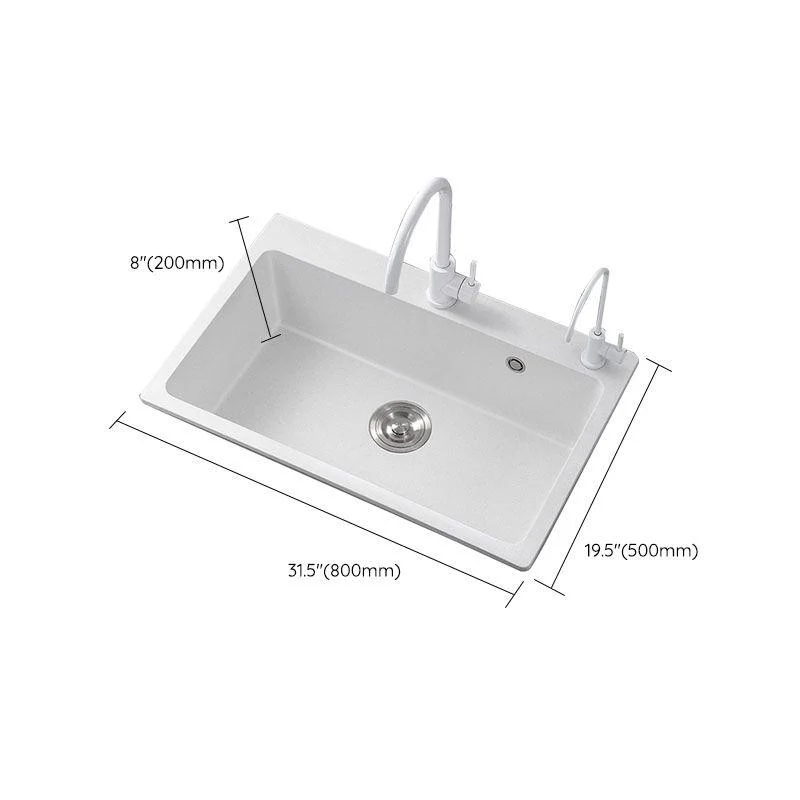 Modern Kitchen Sink Quartz with Accessories and Tap Drop-In Workstation Sink -Bathlova