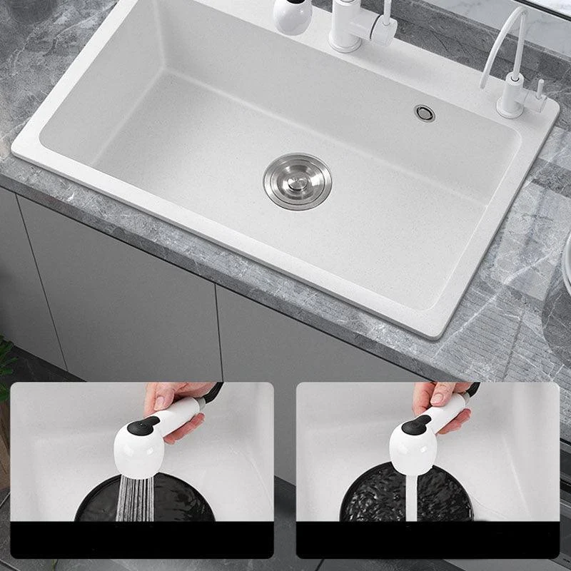 Modern Kitchen Sink Quartz with Accessories and Tap Drop-In Workstation Sink -Bathlova