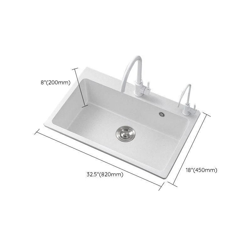 Modern Kitchen Sink Quartz with Accessories and Tap Drop-In Workstation Sink -Bathlova