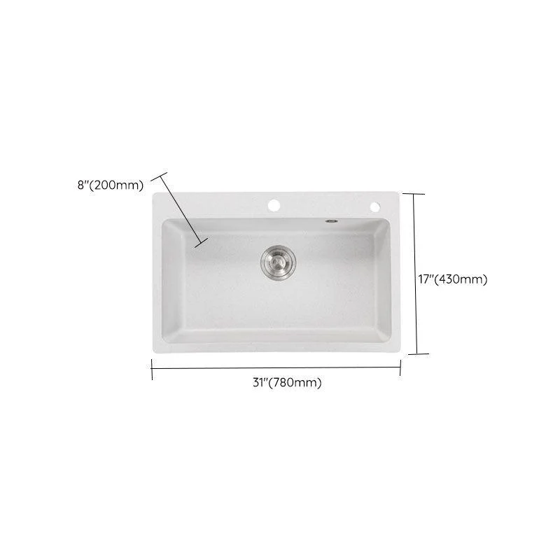 Modern Kitchen Sink Quartz with Accessories and Tap Drop-In Workstation Sink -Bathlova