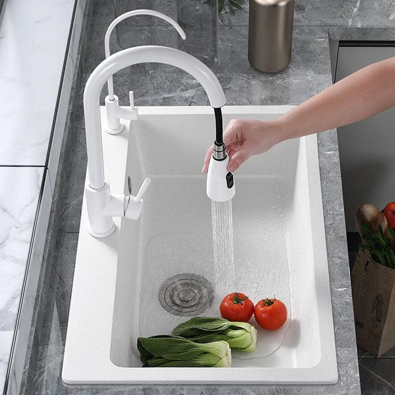 Modern Kitchen Sink Quartz with Accessories and Tap Drop-In Workstation Sink -Bathlova