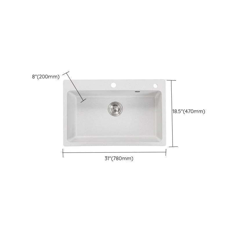 Modern Kitchen Sink Quartz with Accessories and Tap Drop-In Workstation Sink -Bathlova