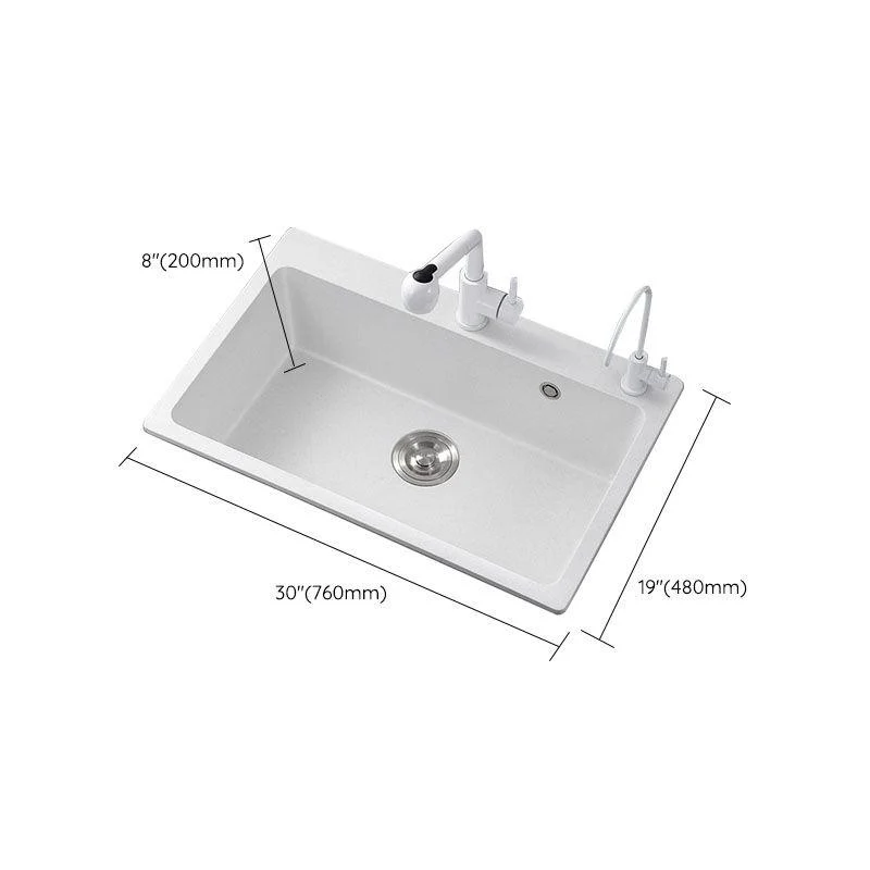 Modern Kitchen Sink Quartz with Accessories and Tap Drop-In Workstation Sink -Bathlova