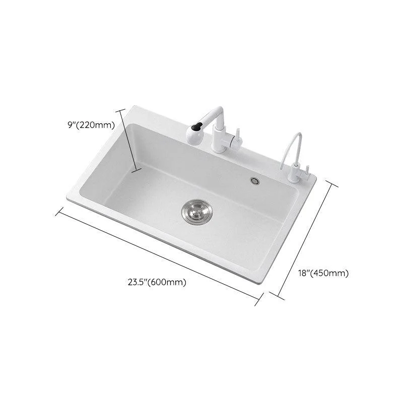 Modern Kitchen Sink Quartz with Accessories and Tap Drop-In Workstation Sink -Bathlova