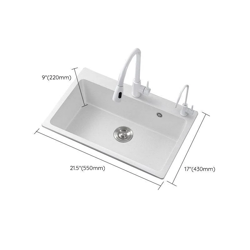 Modern Kitchen Sink Quartz with Accessories and Tap Drop-In Workstation Sink -Bathlova