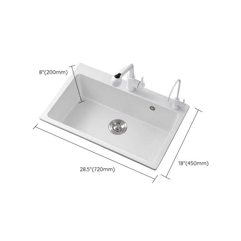 Modern Kitchen Sink Quartz with Accessories and Tap Drop-In Workstation Sink -Bathlova