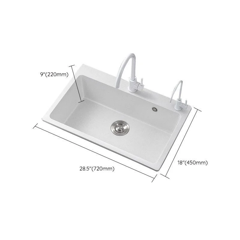 Modern Kitchen Sink Quartz with Accessories and Tap Drop-In Workstation Sink -Bathlova