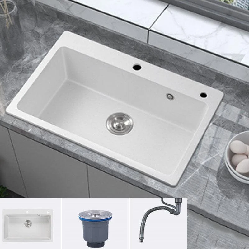 Modern Kitchen Sink Quartz with Accessories and Tap Drop-In Workstation Sink -Bathlova