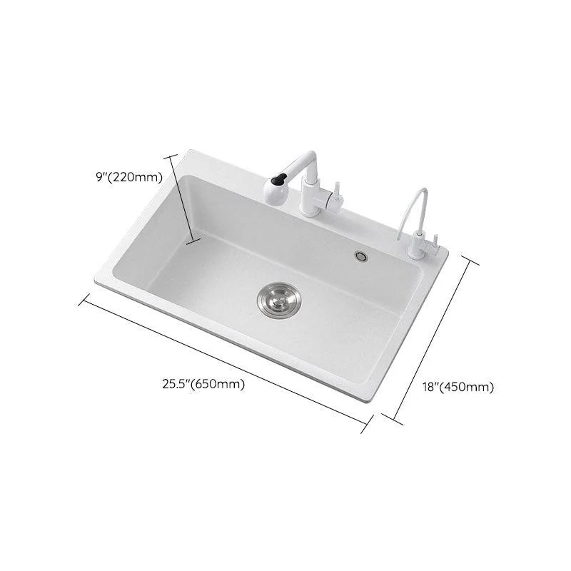 Modern Kitchen Sink Quartz with Accessories and Tap Drop-In Workstation Sink -Bathlova