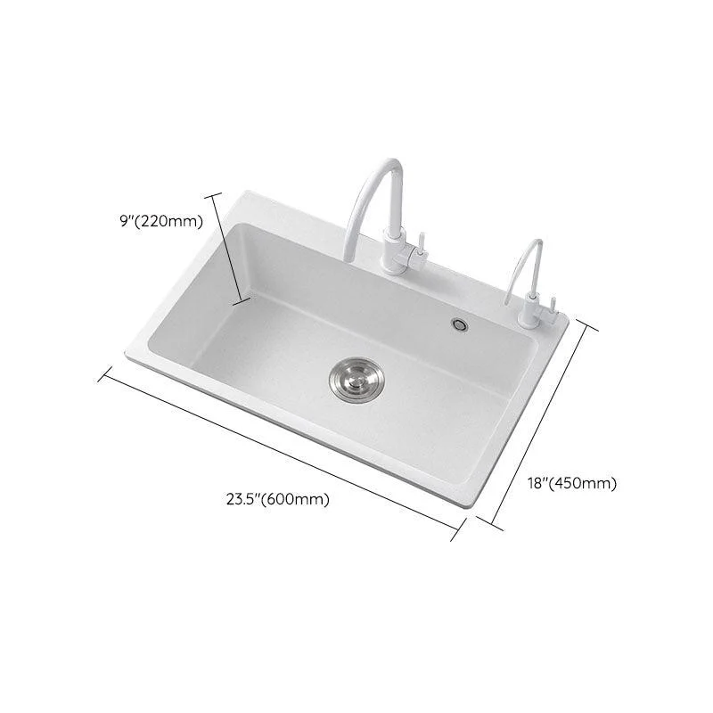 Modern Kitchen Sink Quartz with Accessories and Tap Drop-In Workstation Sink -Bathlova