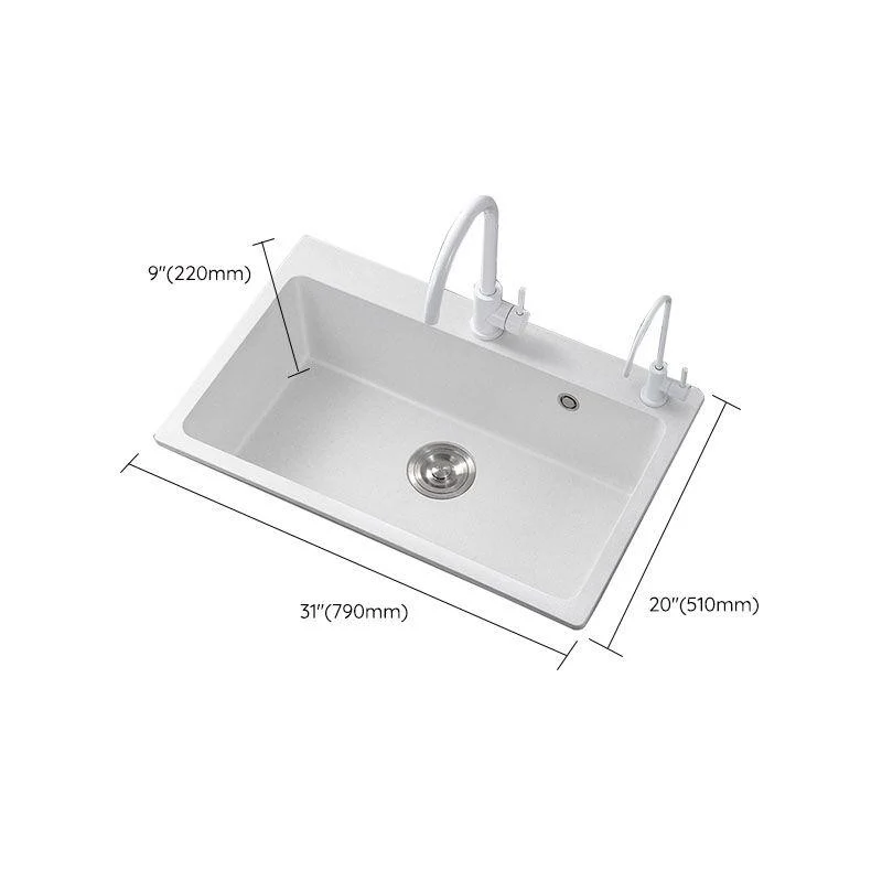 Modern Kitchen Sink Quartz with Accessories and Tap Drop-In Workstation Sink -Bathlova