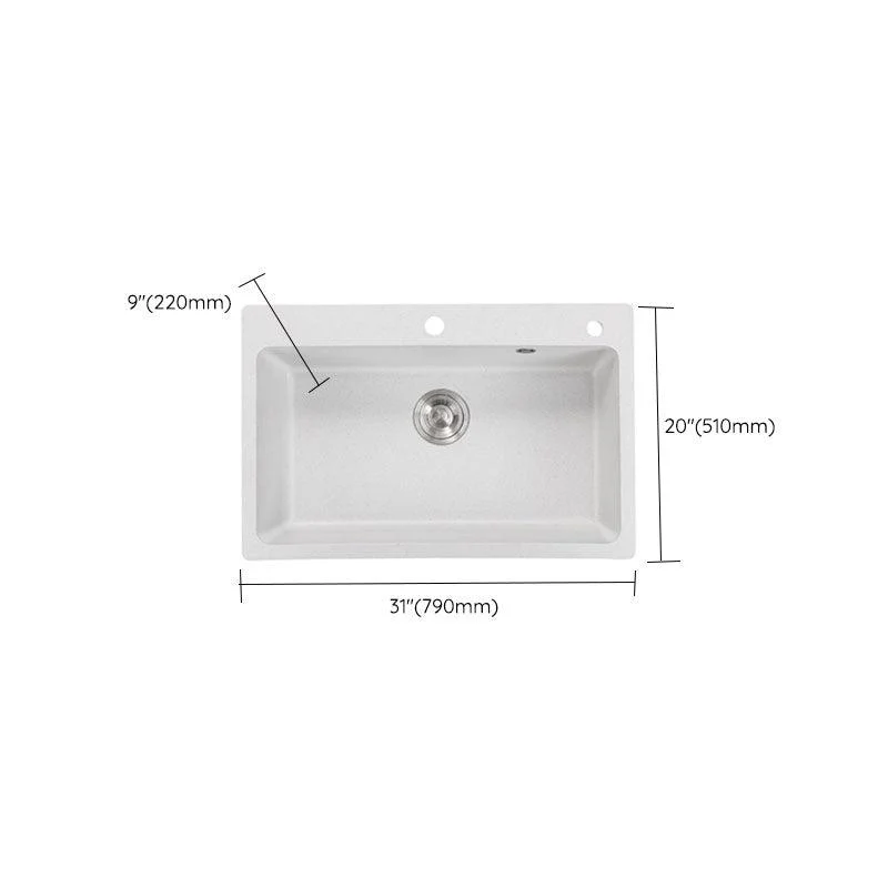 Modern Kitchen Sink Quartz with Accessories and Tap Drop-In Workstation Sink -Bathlova