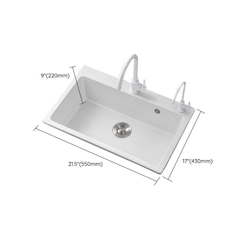 Modern Kitchen Sink Quartz with Accessories and Tap Drop-In Workstation Sink -Bathlova