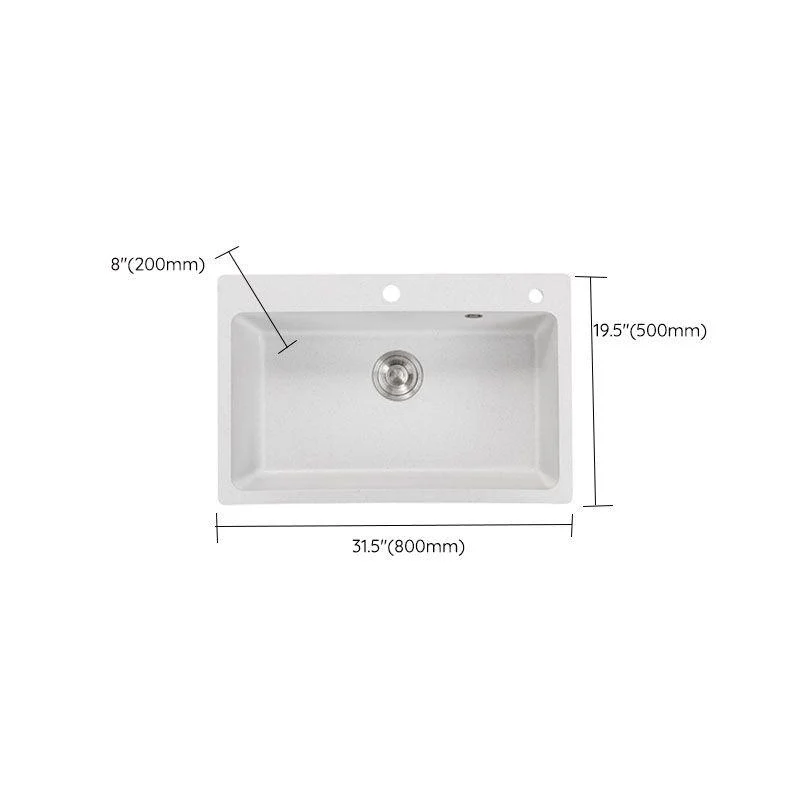 Modern Kitchen Sink Quartz with Accessories and Tap Drop-In Workstation Sink -Bathlova