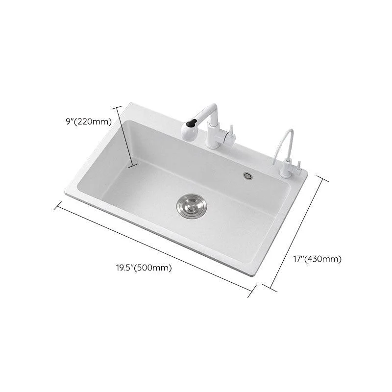 Modern Kitchen Sink Quartz with Accessories and Tap Drop-In Workstation Sink -Bathlova