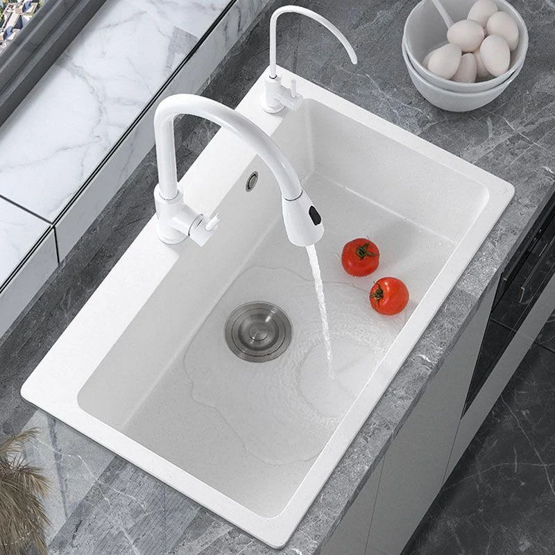 Modern Kitchen Sink Quartz with Accessories and Tap Drop-In Workstation Sink -Bathlova