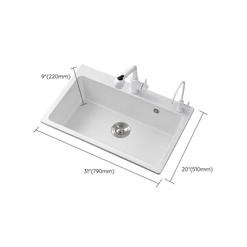 Modern Kitchen Sink Quartz with Accessories and Tap Drop-In Workstation Sink -Bathlova