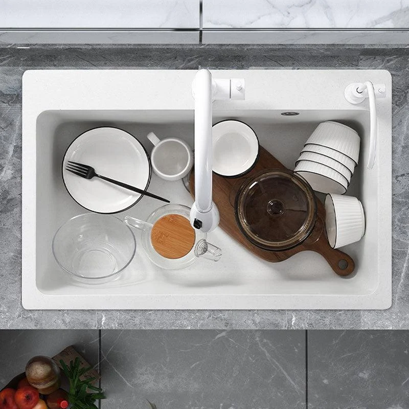 Modern Kitchen Sink Quartz with Accessories and Tap Drop-In Workstation Sink -Bathlova