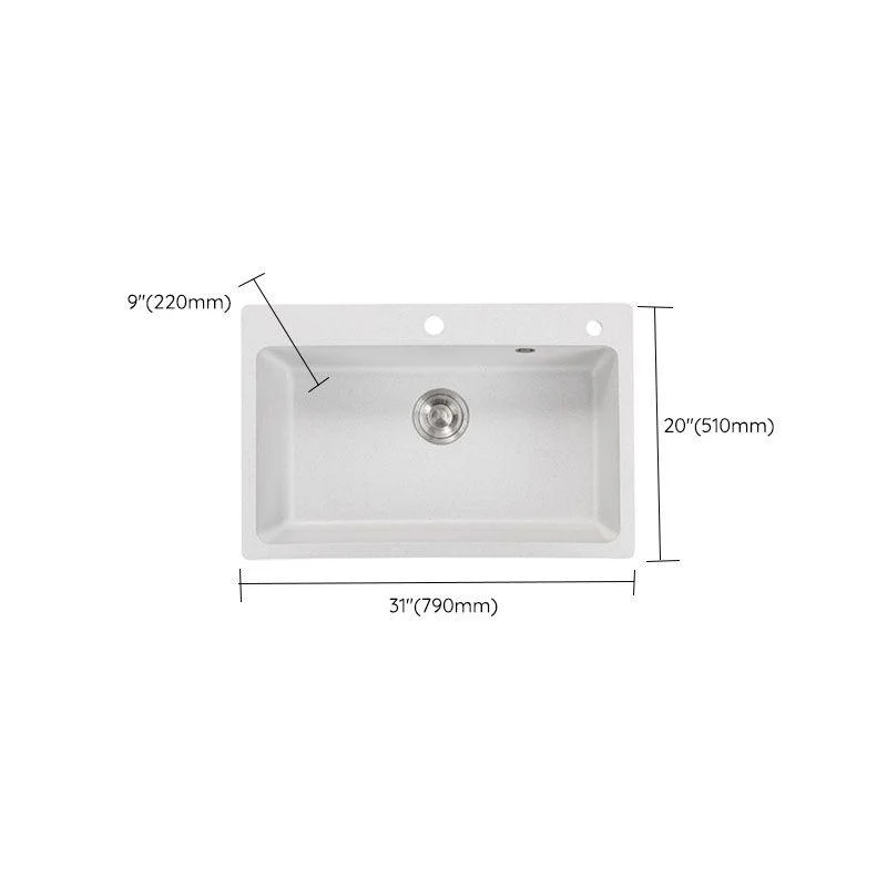 Modern Kitchen Sink Quartz with Accessories and Tap Drop-In Workstation Sink -Bathlova