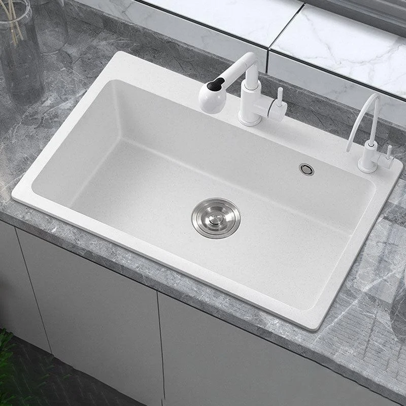 Modern Kitchen Sink Quartz with Accessories and Tap Drop-In Workstation Sink -Bathlova