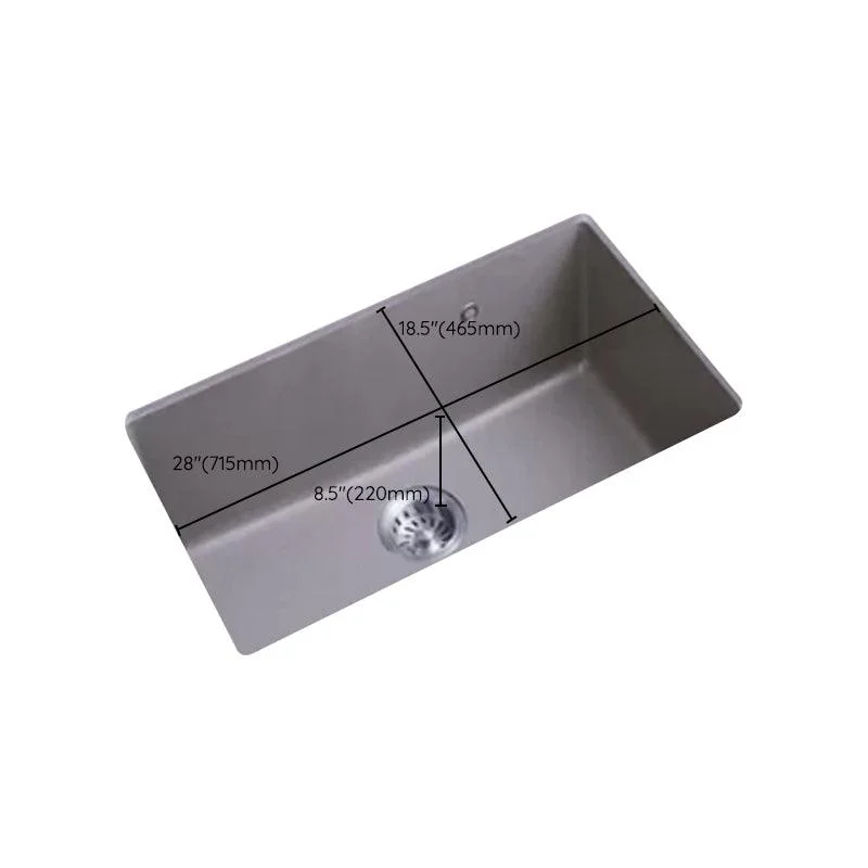 Modern Kitchen Sink Rectangular Grey Tap Pull-out Anti-spill Sink -Bathlova