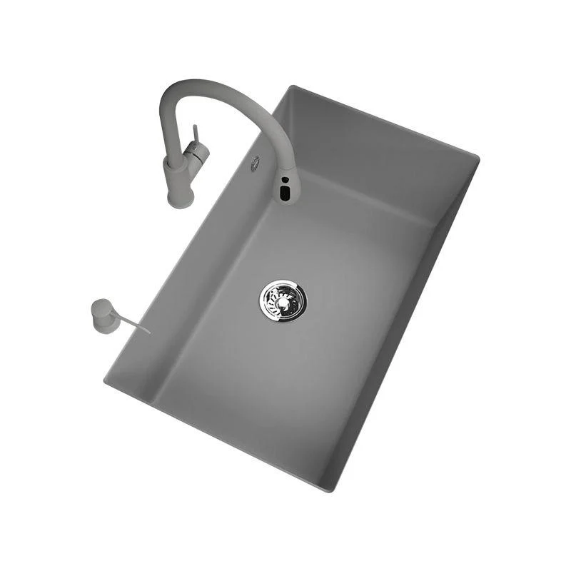 Modern Kitchen Sink Rectangular Grey Tap Pull-out Anti-spill Sink -Bathlova