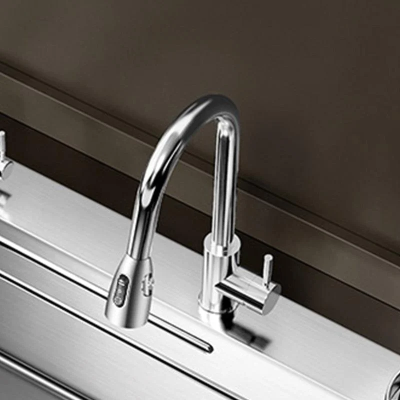 Modern Kitchen Sink Stainless Rectangular Pull-out Tap Kitchen Sink -Bathlova